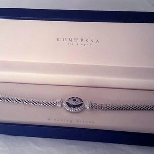Contessa Di Capri Sterling Evil Eye Bracelet